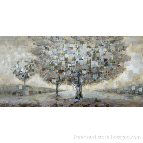 Shimmering Tree Wall Art Confetti Oil Painting